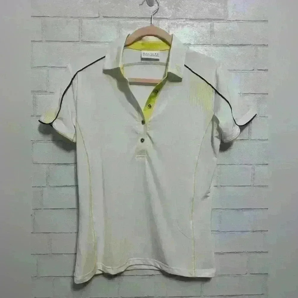 Masters Golf shirt size 8 white with yellow accents